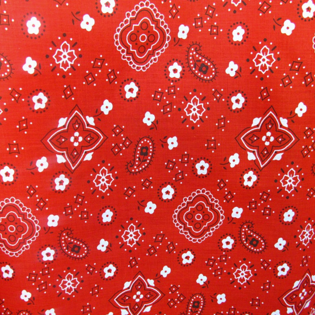 Paisley Bandana Red Poly Cotton Fabric