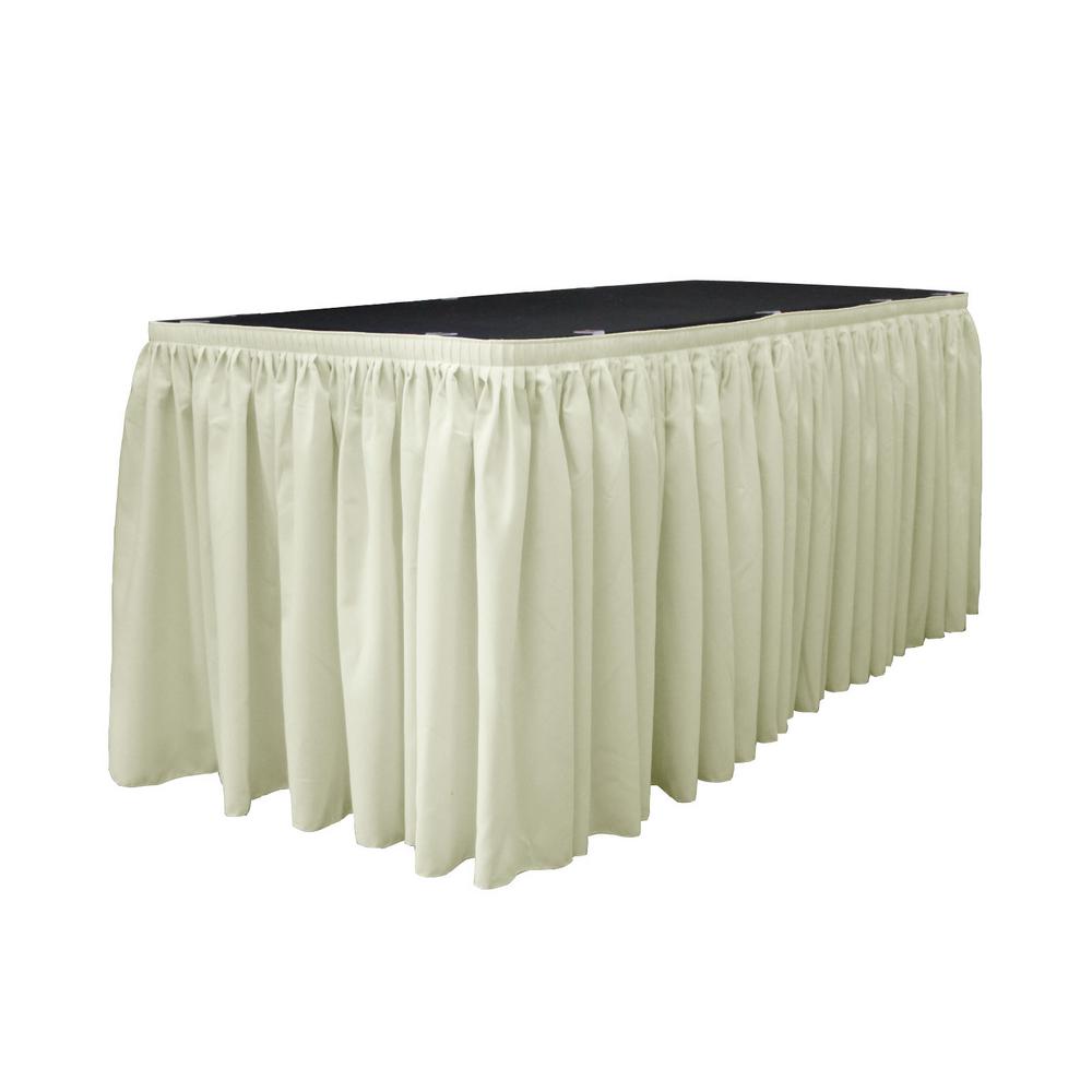 14 Ft. x 29 in. Ivory Accordion Pleat Polyester Table Skirt