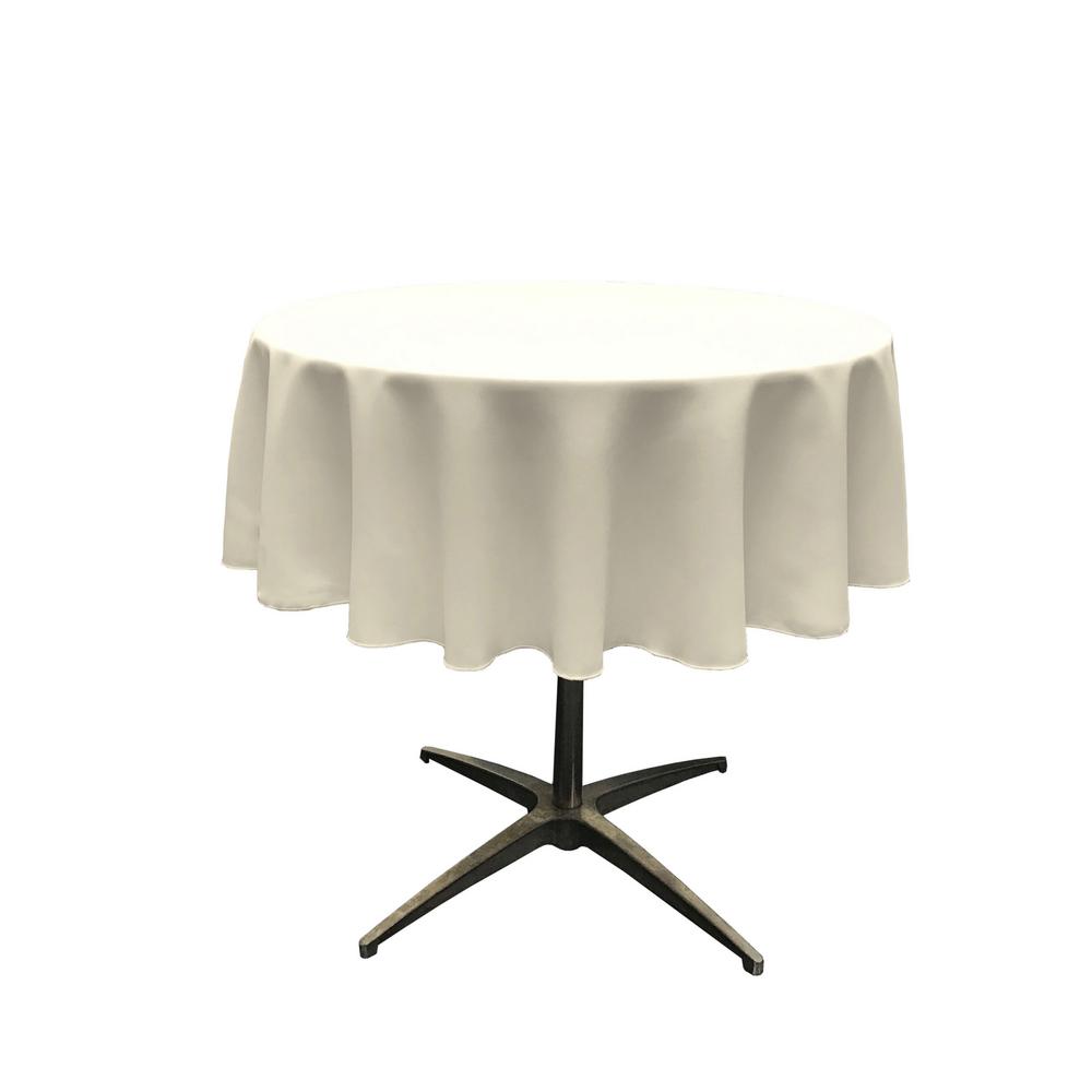 51" Ivory Polyester Round Tablecloth