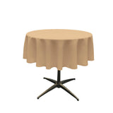 51" Khaki Polyester Round Tablecloth