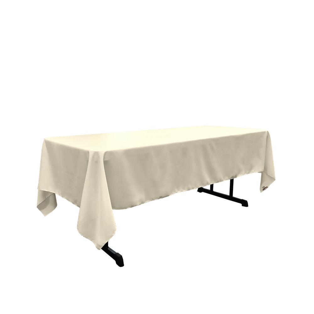Ivory 100% Polyester Rectangular Tablecloth 60" x 108"