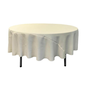 90" Ivory Polyester Round Tablecloth
