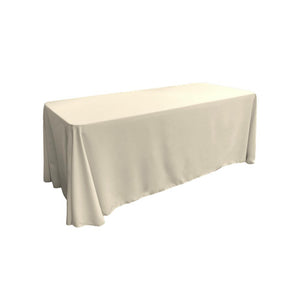 Ivory 100% Polyester Rectangular Tablecloth 90" x 132"