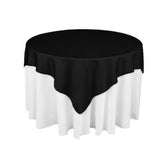 Black Square Polyester Overlay Tablecloth 85" x 85"