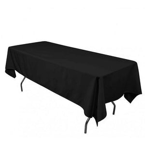 Black 100% Polyester Rectangular Tablecloth 60" x 126"