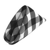 (12 / Pack) White Black 18" Checkered Polyester Napkin