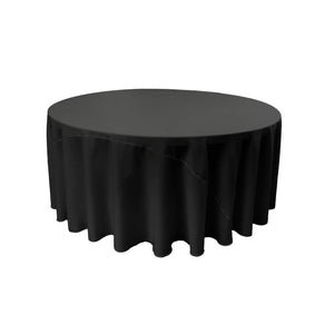 Jet Black 100% Polyester Round Tablecloth 120"