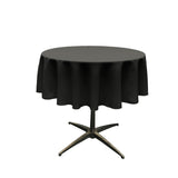 51" Black Polyester Round Tablecloth
