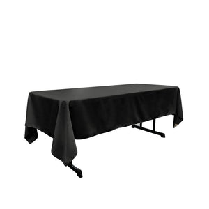Black 100% Polyester Rectangular Tablecloth 60 x 108"