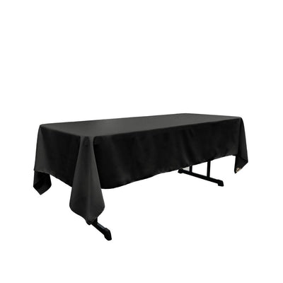 Black 100% Polyester Rectangular Tablecloth 60 x 108