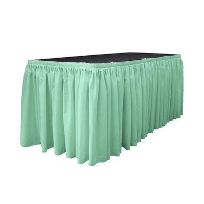 14 Ft. x 29 in. Mint Accordion Pleat Polyester Table Skirt
