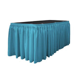 14 Ft. x 29 in. Dark Turquoise Accordion Pleat Polyester Table Skirt
