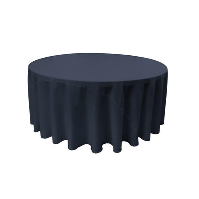 Navy Blue 100% Polyester Round Tablecloth 132