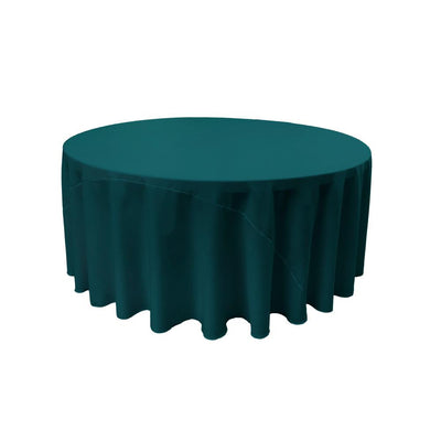 Dark Teal 100% Polyester Round Tablecloth 108