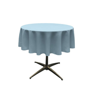 51" Light Blue Polyester Round Tablecloth