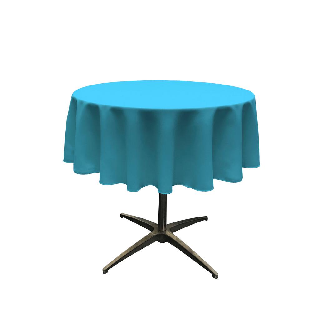 51" Dark Turquoise Polyester Round Tablecloth