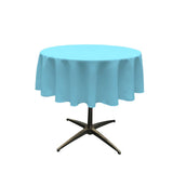 51" Light Turquoise Polyester Round Tablecloth