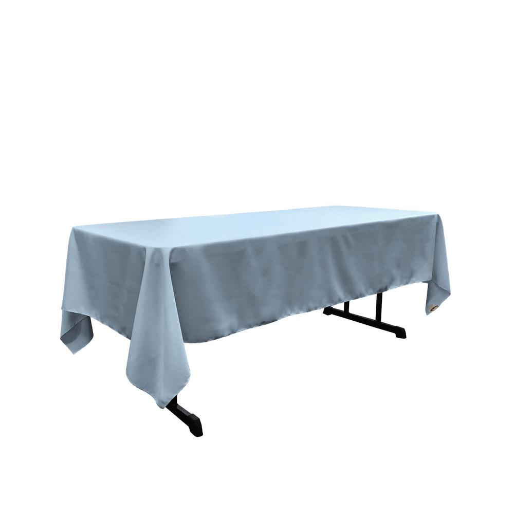 Light Blue 100% Polyester Rectangular Tablecloth 60" x 108"