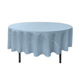 90" Light Blue Polyester Round Tablecloth