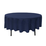 90" Navy Blue Polyester Round Tablecloth