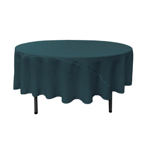 90" Dark Teal Polyester Round Tablecloth