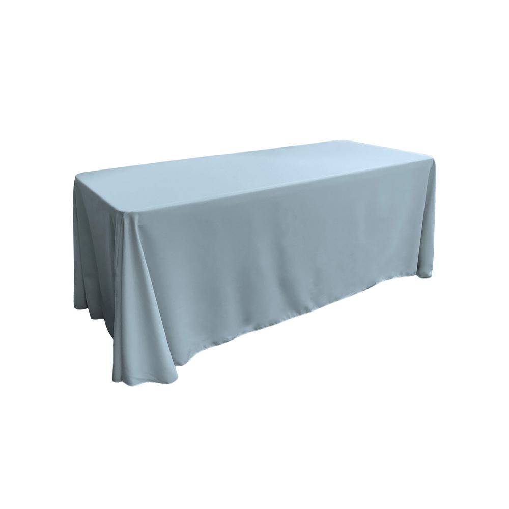 Light Blue 100% Polyester Rectangular Tablecloth 90" x 156"