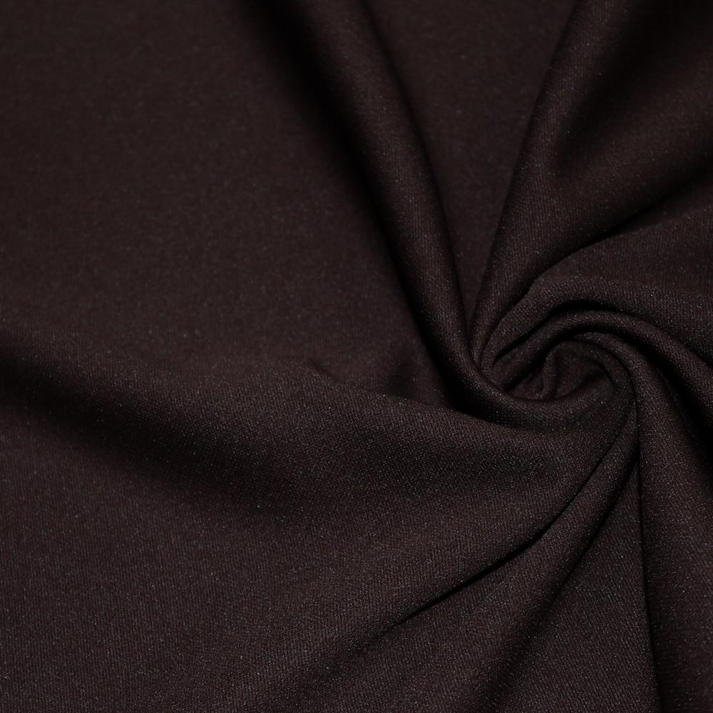 Brown Solid Stretch Scuba Double Knit Fabric / 50 Yards Roll