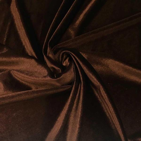 Brown Stretch Velvet Fabric