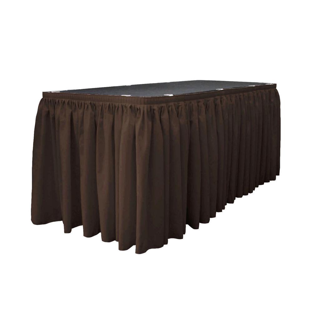14 Ft. x 29 in. Brown Accordion Pleat Polyester Table Skirt