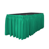 14 Ft. x 29 in. Jade Accordion Pleat Polyester Table Skirt