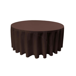 Brown 100% Polyester Round Tablecloth 120"