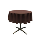 51" Brown Polyester Round Tablecloth