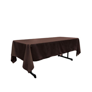 Brown 100% Polyester Rectangular Tablecloth 60 x 108"