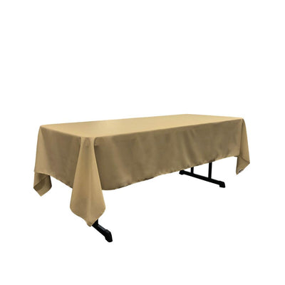 Taupe 100% Polyester Rectangular Tablecloth 60 x 108