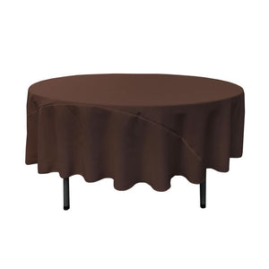 90" Brown Polyester Round Tablecloth