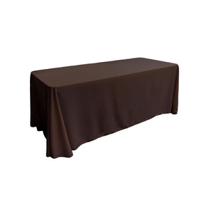Brown 100% Polyester Rectangular Tablecloth 90" x 132"