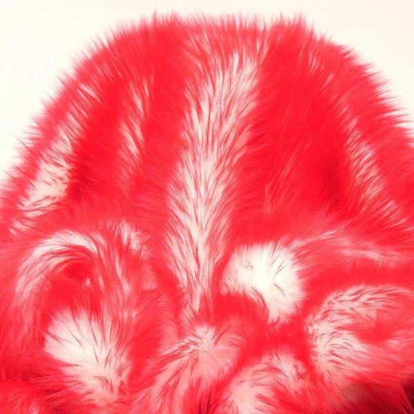 Fire Red Faux Fur Candy Shaggy Fabric Long Pile