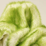 Olive Faux Fur Candy Shaggy Fabric Long Pile