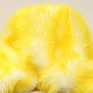 Yellow Faux Fur Candy Shaggy Fabric Long Pile