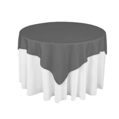 Charcoal Square Polyester Overlay Tablecloth 85