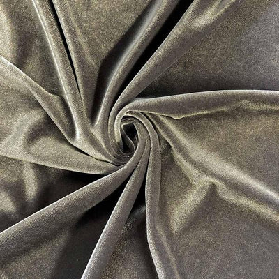 Charcoal Stretch Velvet Fabric