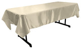 Ivory Bridal Satin Rectangular Tablecloth 60 x 126"