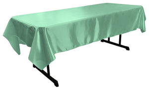 Mint Bridal Satin Rectangular Tablecloth 60 x 108"