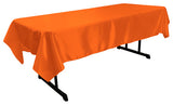 Orange Bridal Satin Rectangular Tablecloth 60 x 108"