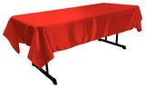 Red Bridal Satin Rectangular Tablecloth 60 x 108"