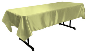 Sage Bridal Satin Rectangular Tablecloth 60 x 108"