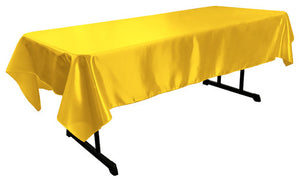Yellow Bridal Satin Rectangular Tablecloth 60 x 108"
