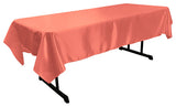 Coral Bridal Satin Rectangular Tablecloth 60 x 126"