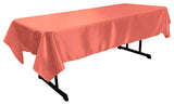 Coral Bridal Satin Rectangular Tablecloth 60 x 108"