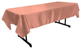 Dusty Rose Bridal Satin Rectangular Tablecloth 60 x 126"